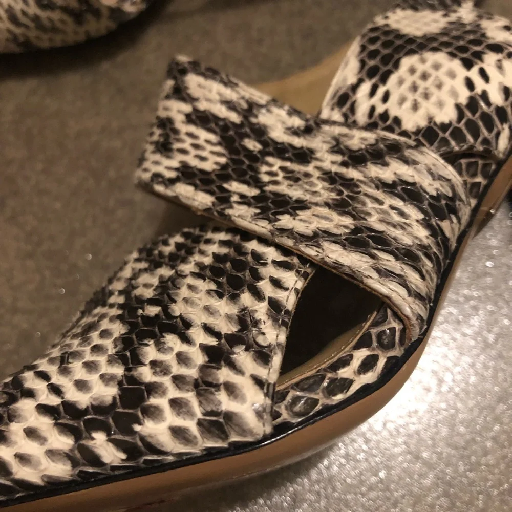 Michael kors collection real genuine snakeskin leather block heels 40 9 9.5 10 - Picture 8 of 12